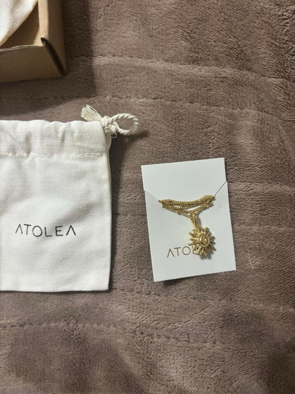 Atolea Gold Sunflower Pendant Necklace